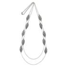 Distributed By Target Diamond Cutout Station 2-row Necklace - Silver (36 1/2), Women's