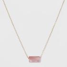 Silver Plated Cherry Quartz Barrel Necklace - A New Day Gold, Girl's