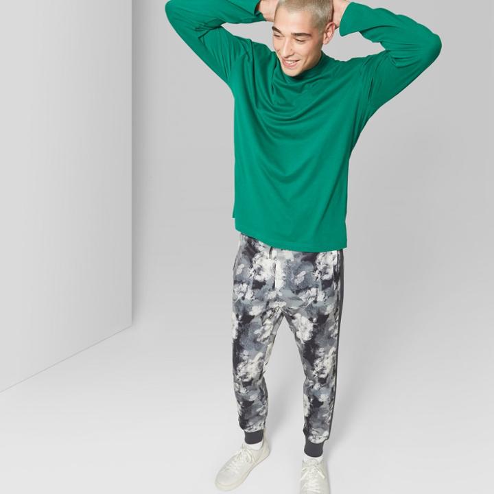 Men's Long Sleeve Mock Neck T-shirt - Original Use Jade Winner