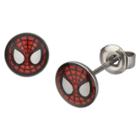 Women's Marvel Spider-man Stainless Steel Stud Earrings - Red, Size: