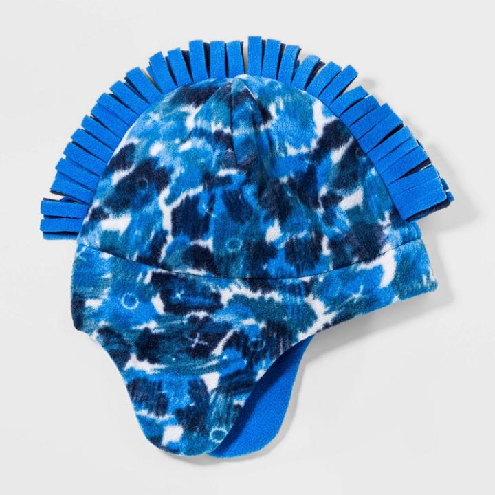 Boys' Fleece Mohawk Hat - Cat & Jack Blue Camo