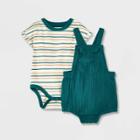 Baby Gauze Top & Bottom Set - Cat & Jack Dark Green