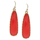 Distributed By Target Women's Drop Earring With Stones - Gold And Coral