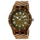 Earth Wood Goods Earth Wood Men's Inyo Eco - Friendly Sustainable Wood Bracelet Watch - Olive, Olive Tree