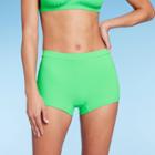 Women's Ribbed Low-rise Short Bikini Bottom - Wild Fable Green Xxs