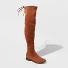 Women's Sidney Microsuede Over The Knee Fashion Boots - A New Day Cognac