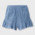 Girls' Lace Crochet Shorts - Art Class Denim