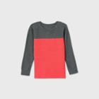 Toddler Boys' Long Sleeve Colorblock T-shirt - Cat & Jack Red