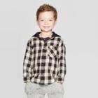 Toddler Boys' Buffalo Check Hooded Button-down Shirt - Art Class Black 4t, Toddler Boy's