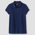 Girls' Pique Polo Shirt - Cat & Jack Navy L, Nightfall Blue