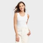 Women's Ribbed Shrunken Tank - Universal Thread White