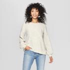 Women's Long Sleeve Back Detail Chenille Pullover - Knox Rose Ivory