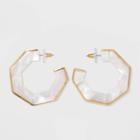 Sugarfix By Baublebar Geometric Resin Hoop Earrings - White