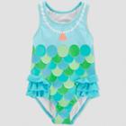 Toddler Girls' Mermaid One Piece Swimsuit - Just One You Made By Carter's Turquoise 3t, Girl's, Blue