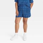 Iml Women's Plus Size Blue Bandana Souvenir Graphic Jogger Shorts - Indigo