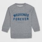 Well Worn Toddler Boys' 3/4 Sleeve Sweatshirt - Heather Gray