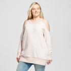 Women's Plus Size Cold Shoulder Tunic Peach X - Mossimo Supply Co., Pink