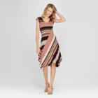 Women's Striped Handkerchief Hem Dress - Spenser Jeremy - Pink/green M,