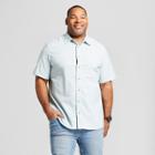 Men's Big & Tall Short Sleeve Cotton Novelty Button-down Shirt - Goodfellow & Co Bay City Blue