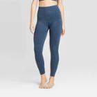 Women's High-waisted Ribbed 7/8 Seamless Leggings - Joylab Light Blue
