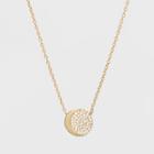 Target Sterling Silver Half Round Cubic Zirconia Necklace - Gold