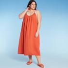 Women's Plus Size Midi Cover Up Dress - Kona Sol Rust