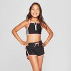 Girls' Color Block Pop Bikini With Shorts Set - Cat & Jack Black