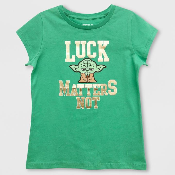 Lucas Plus Size Girls' Star Wars St. Patrick's Day Short Sleeve T-shirt - Light Green