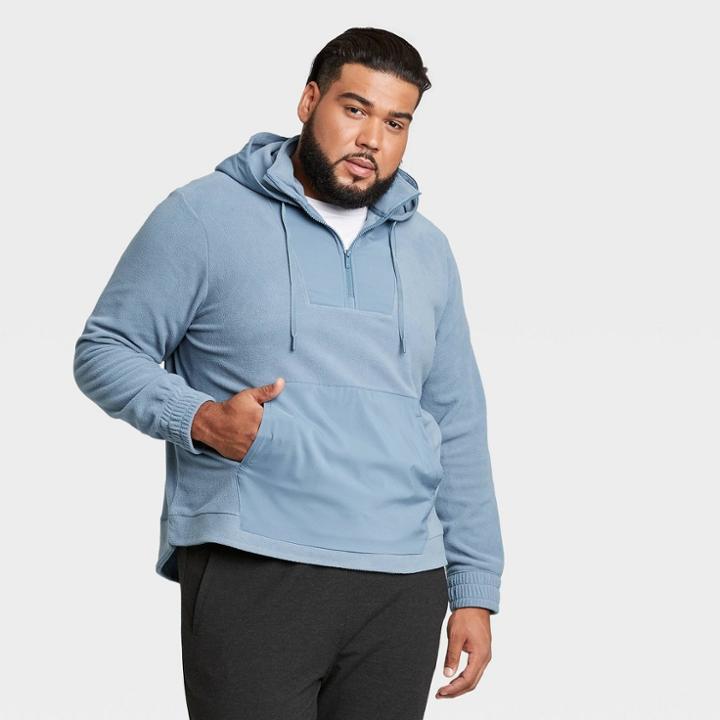 Men's Big & Tall Fleece Pullover Sweatshirt - All In Motion Blue Gray Xxxl