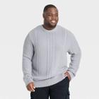 Men's Big & Tall Crew Neck Cable Knit Pullover - Goodfellow & Co Gray