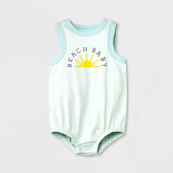 Baby Beach Baby Romper - Cat & Jack Mint Green