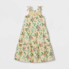 Toddler Girls' Crochet Tropical Floral Tank Dress - Art Class Cream