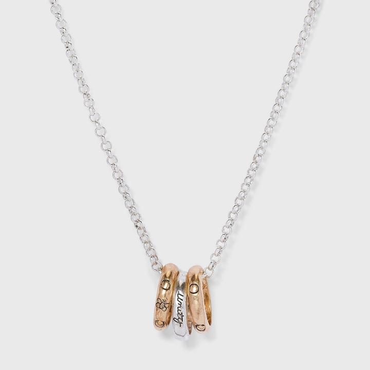 Bella Uno Bellissima Recycled Silver Plated Unity Ring Necklace -
