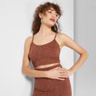 Women's Sleeveless Strappy V-neck Knit Crop Top - Wild Fable Orange