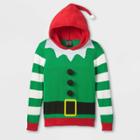 Well Worn Boys' Elf Hooded Pullover Sweater - Green