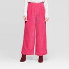 Women's Mid-rise Corduroy Wide Leg Trousers - Prologue Pink