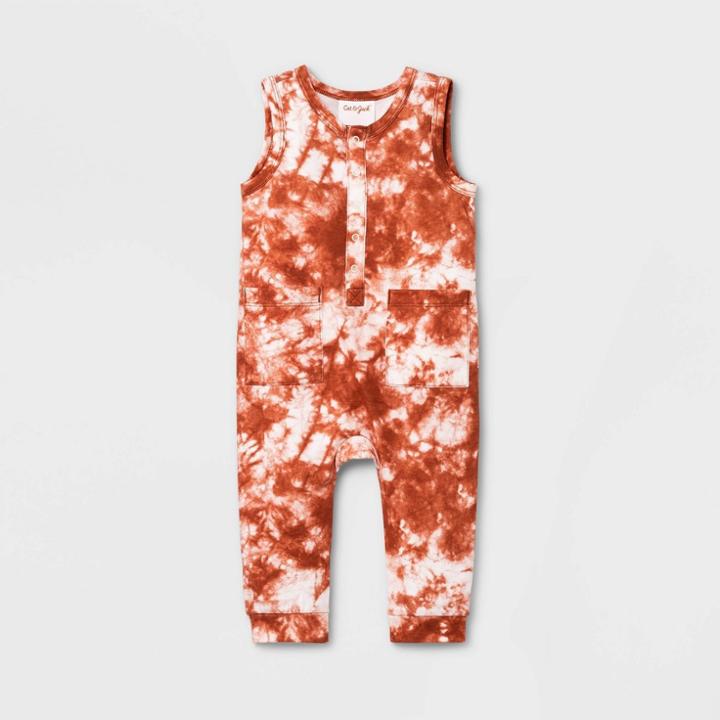 Baby Tie-dye Romper - Cat & Jack Dark Orange