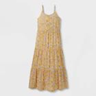Girls' Floral Button-front Maxi Dress - Art Class