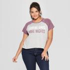 Women's Plus Size Short Sleeve Coffee & Wine Graphic T-shirt - Grayson Threads - Gray