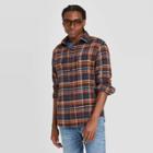 Mens Standard Fit Long Sleeve 2-pocket Flannel Button-down Shirt - Goodfellow & Co Morel Brown
