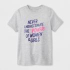 Kids' Short Sleeve Never Underestimate The Power Of Women T-shirt - Cat & Jack Heather Gray