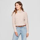 Women's Long Sleeve Turtleneck Pullover Sweater - Knox Rose Pink
