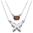 Target Sterling Silver Genuine Garnet Layered Butterfly Necklace,