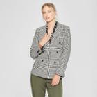 Women's Houndstooth Classic Blazer - Who What Wear Black/white M, Black/white Houndstooth