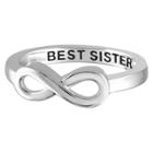 Distributed By Target Women's Sterling Silver Elegantly Engraved Infinity Ring With Best Sister - White