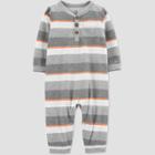 Baby Boys' Striped Jumpsuit - Just One You Made By Carter's Orange/gray