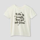 Fifth Sun Women's Life Is Tough Short Sleeve Graphic T-shirt (juniors') - Ivory S, Women's, Size: