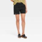 Women's Mid-rise Boyfriend Jean Shorts - Universal Thread Black