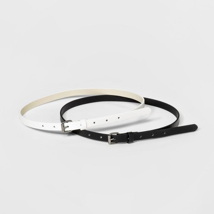 Women's Double Sided 2 For 1 Belts - Universal Thread Black/white