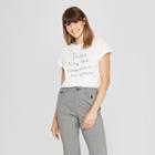 Women's Shine Like The Universe Is Yours Graphic Short Sleeve T-shirt - A New Day White